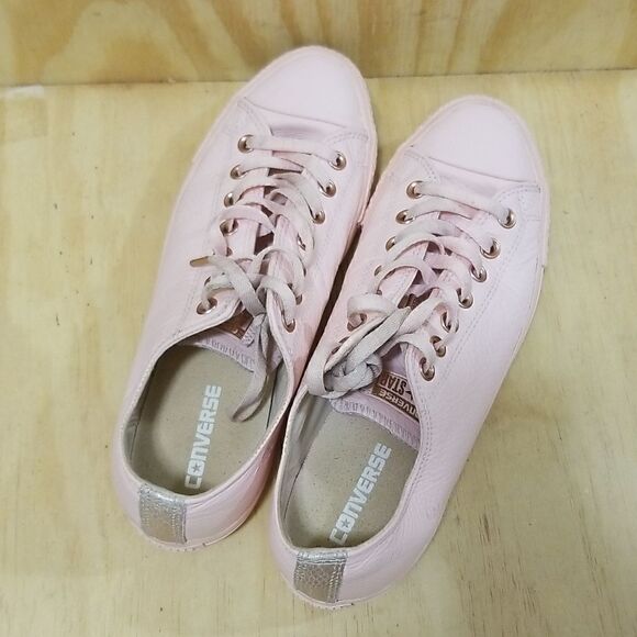 Converse Pink Leather Chuck Taylor Mens sz 9 Wmn's sz 11 - Picture 5 of 9